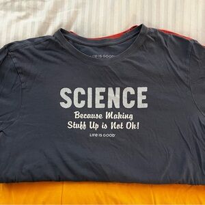 Life Is Good Charcoal Science Tee